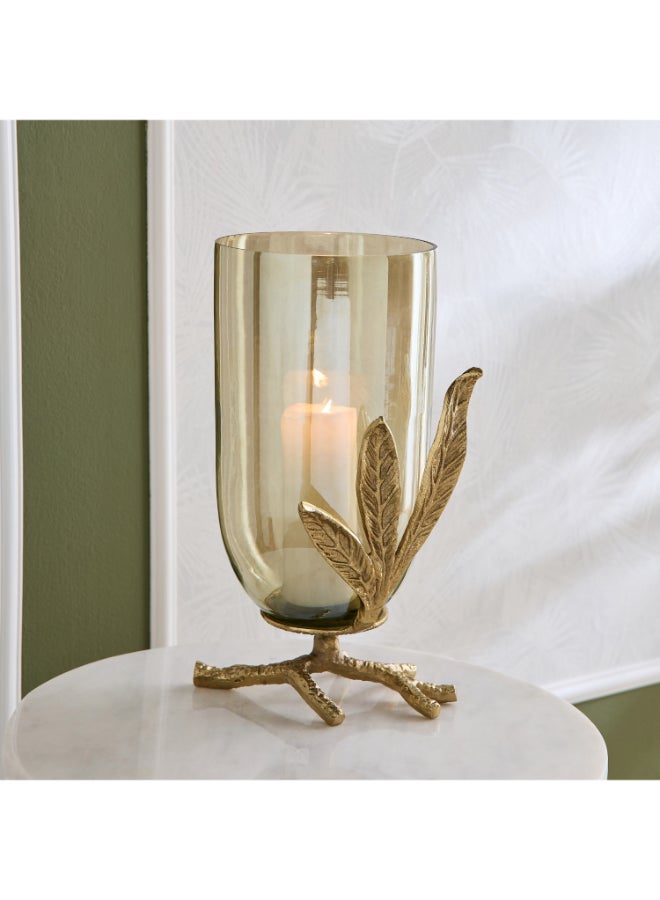 Home Box Eternity Bloom Leaf Base Vase - Gold - Image 2